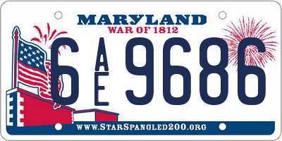 MD license plate 6AE9686