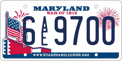 MD license plate 6AE9700