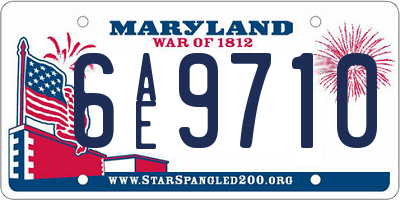 MD license plate 6AE9710