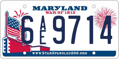MD license plate 6AE9714