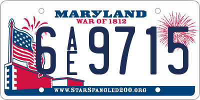 MD license plate 6AE9715