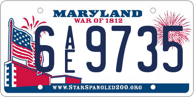 MD license plate 6AE9735