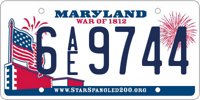 MD license plate 6AE9744