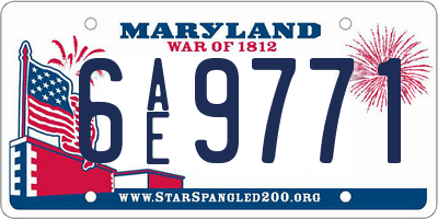 MD license plate 6AE9771