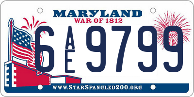 MD license plate 6AE9799