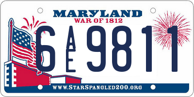 MD license plate 6AE9811