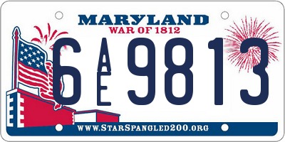 MD license plate 6AE9813