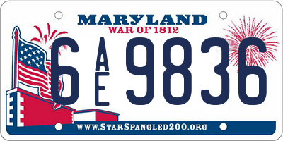 MD license plate 6AE9836