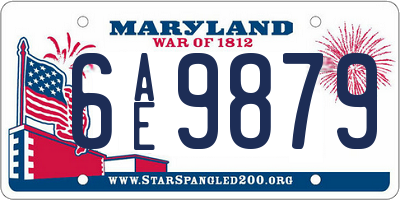 MD license plate 6AE9879