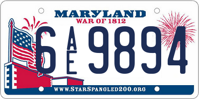 MD license plate 6AE9894