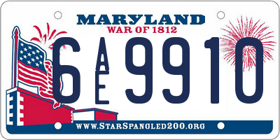MD license plate 6AE9910