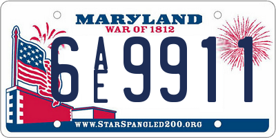 MD license plate 6AE9911
