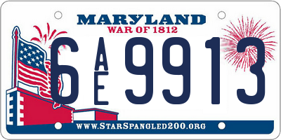 MD license plate 6AE9913