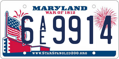 MD license plate 6AE9914