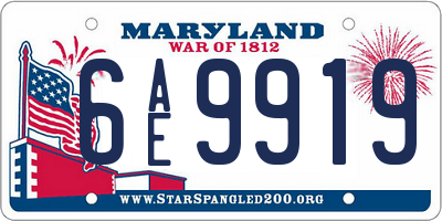 MD license plate 6AE9919