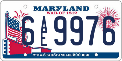 MD license plate 6AE9976