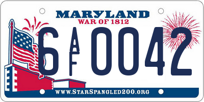 MD license plate 6AF0042