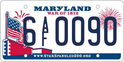 MD license plate 6AF0090