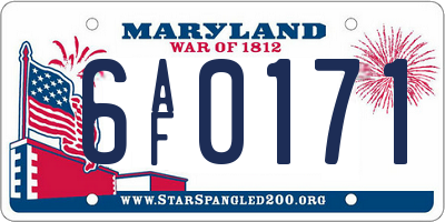 MD license plate 6AF0171