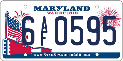 MD license plate 6AF0595