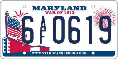 MD license plate 6AF0619