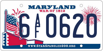 MD license plate 6AF0620