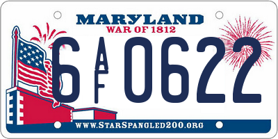 MD license plate 6AF0622