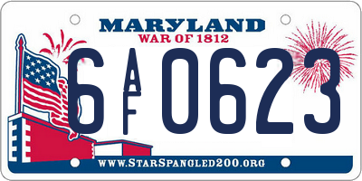 MD license plate 6AF0623