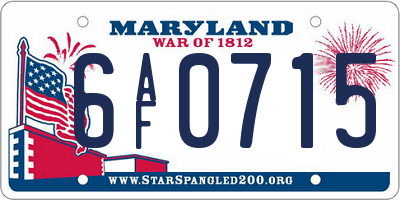 MD license plate 6AF0715