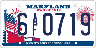 MD license plate 6AF0719
