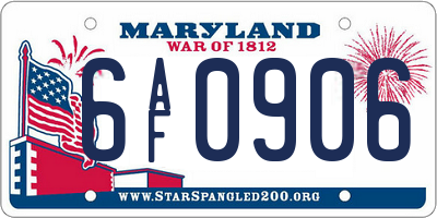 MD license plate 6AF0906