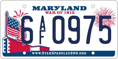 MD license plate 6AF0975