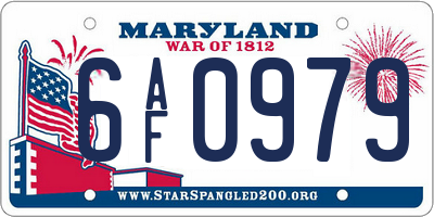 MD license plate 6AF0979