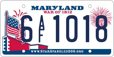 MD license plate 6AF1018
