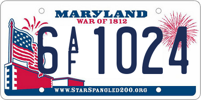 MD license plate 6AF1024