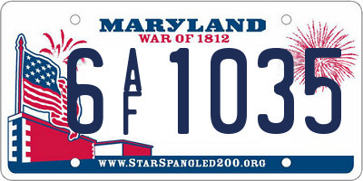 MD license plate 6AF1035