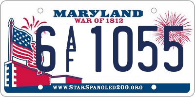 MD license plate 6AF1055