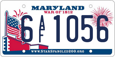 MD license plate 6AF1056