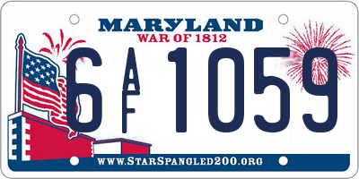 MD license plate 6AF1059