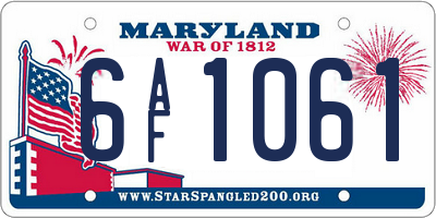 MD license plate 6AF1061