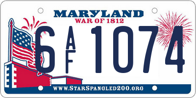 MD license plate 6AF1074