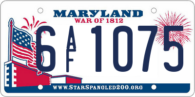 MD license plate 6AF1075