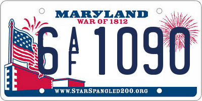 MD license plate 6AF1090