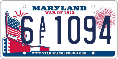 MD license plate 6AF1094