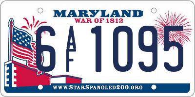 MD license plate 6AF1095