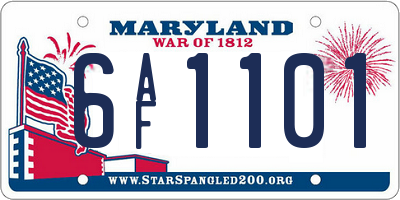 MD license plate 6AF1101