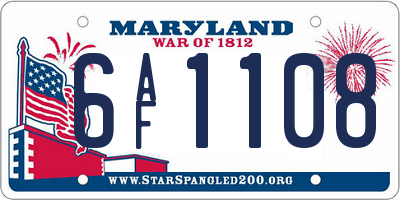MD license plate 6AF1108
