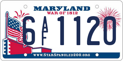 MD license plate 6AF1120