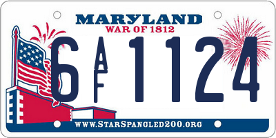 MD license plate 6AF1124