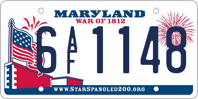 MD license plate 6AF1148
